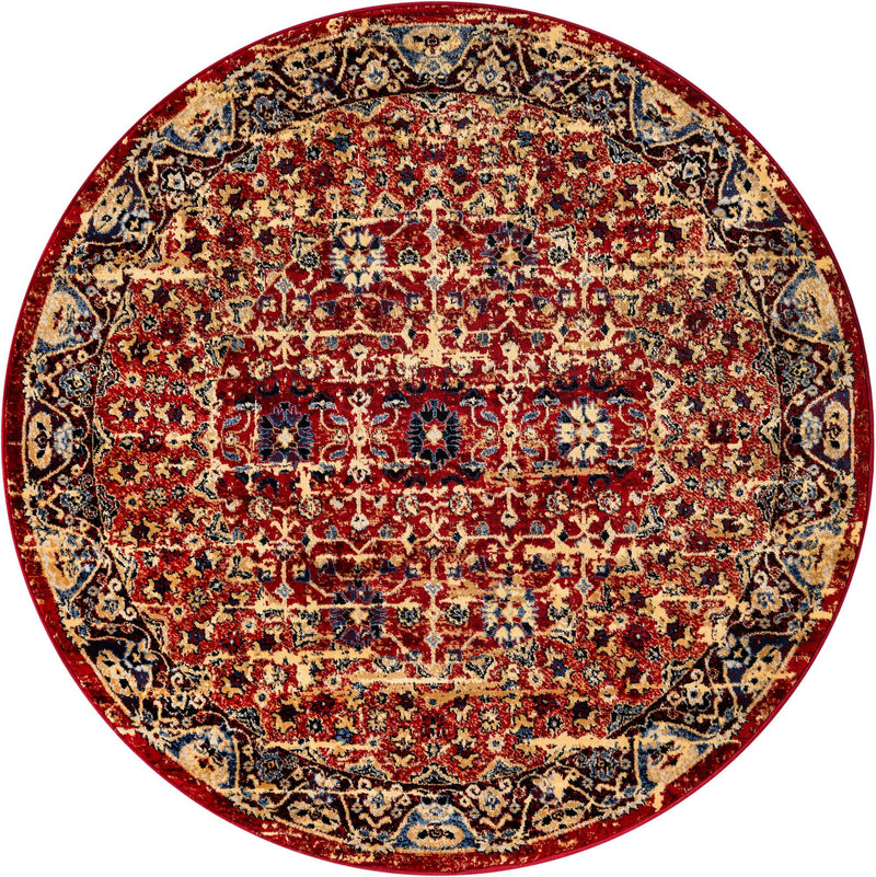 Savannah Elegance Collection Area Rug -  Beaufort Round Red  lifestyle 18