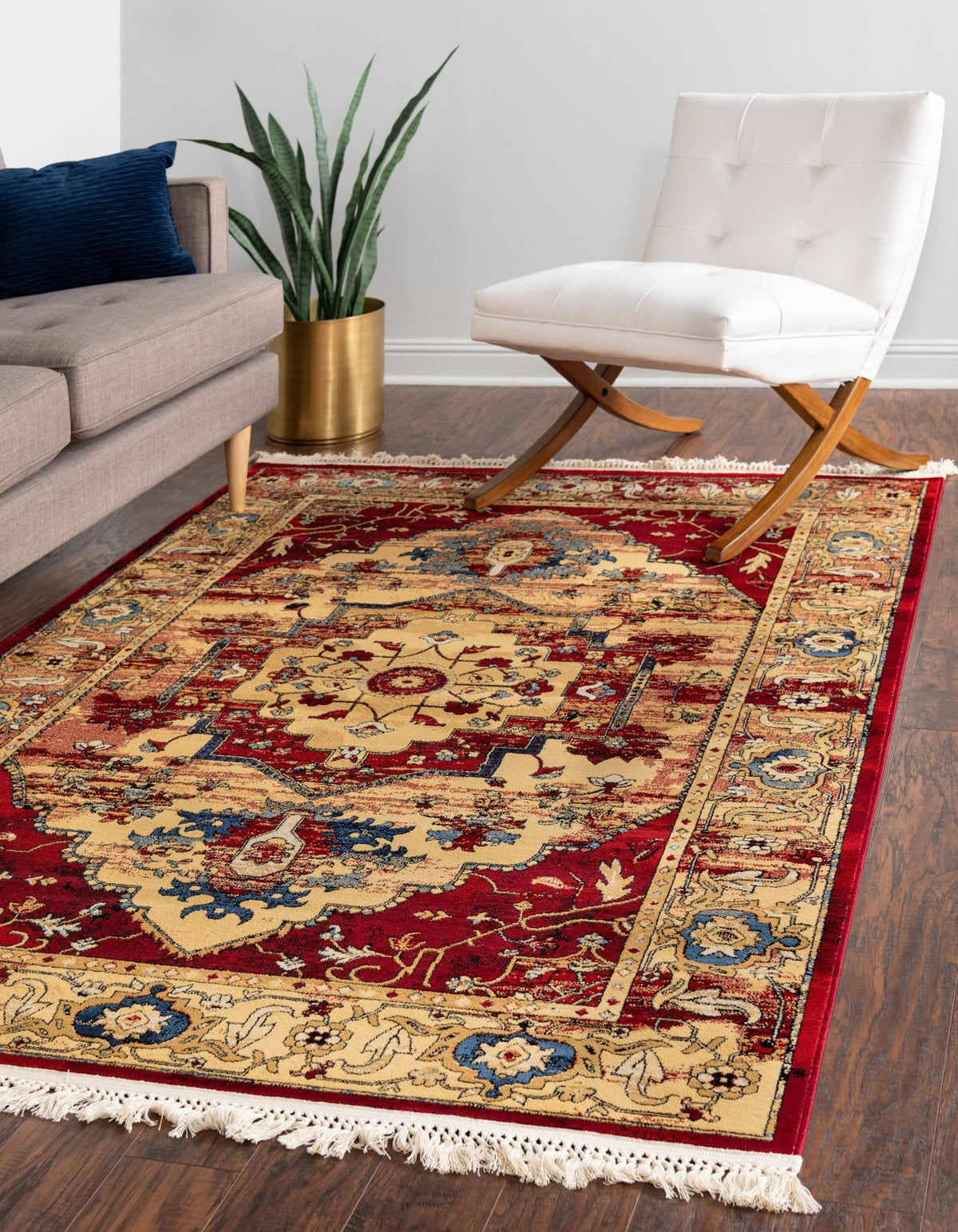 Savannah Elegance Collection Area Rug -  Augusta Rectangle Red  lifestyle 3