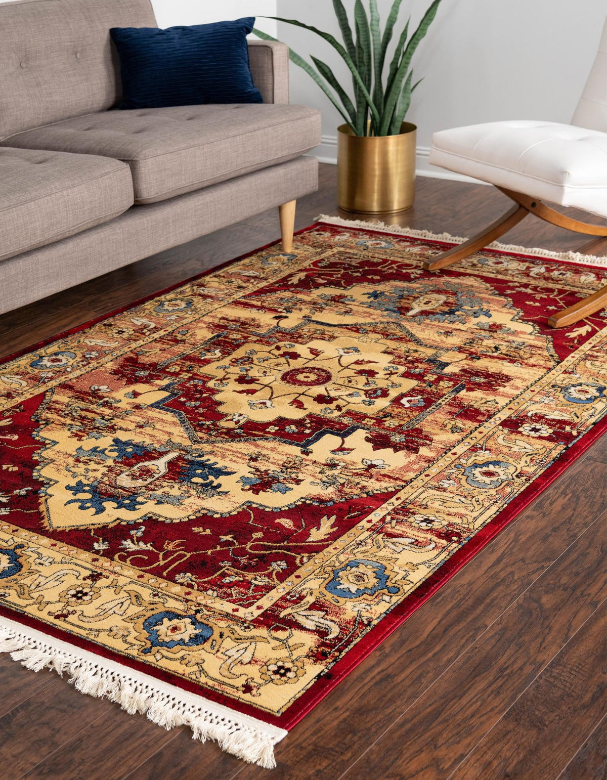 Savannah Elegance Collection Area Rug -  Augusta Rectangle Red  lifestyle 5