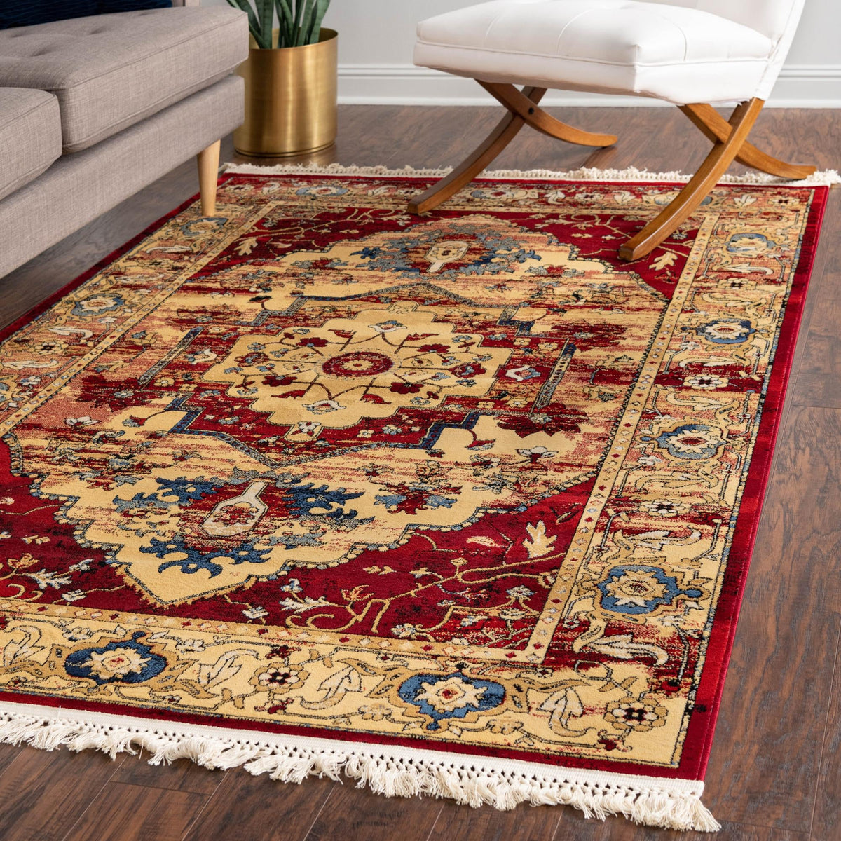 Savannah Elegance Collection Area Rug -  Augusta Rectangle Red  lifestyle 29