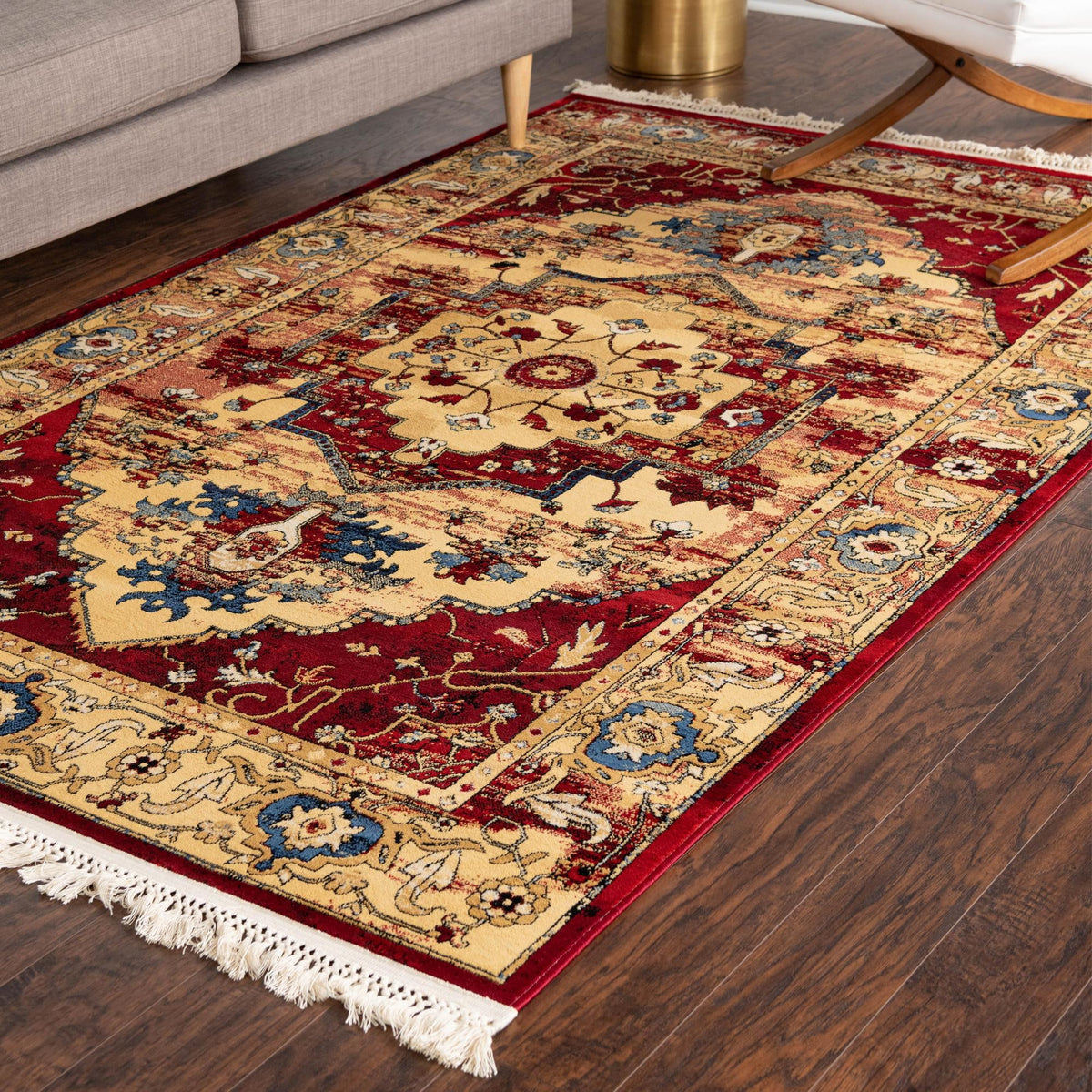 Savannah Elegance Collection Area Rug -  Augusta Rectangle Red  lifestyle 30