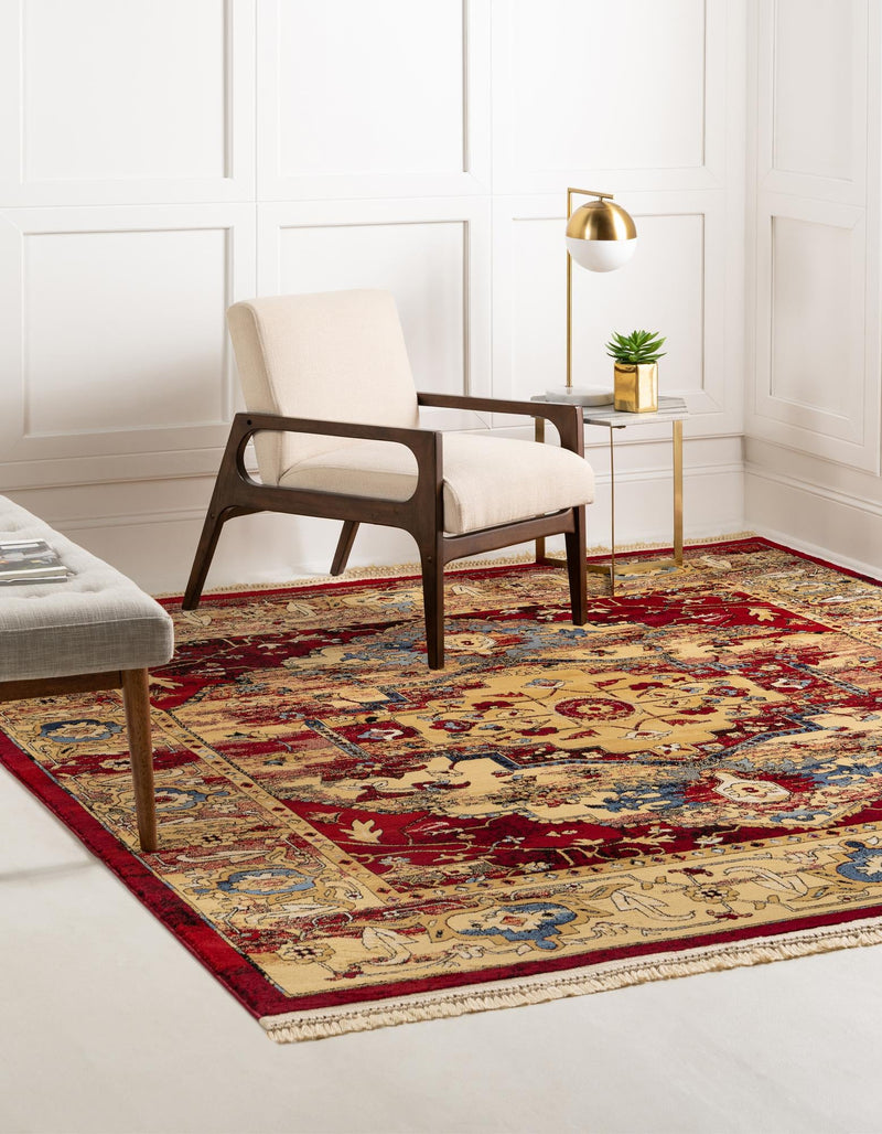 Savannah Elegance Collection Area Rug -  Augusta Square Red  lifestyle 41