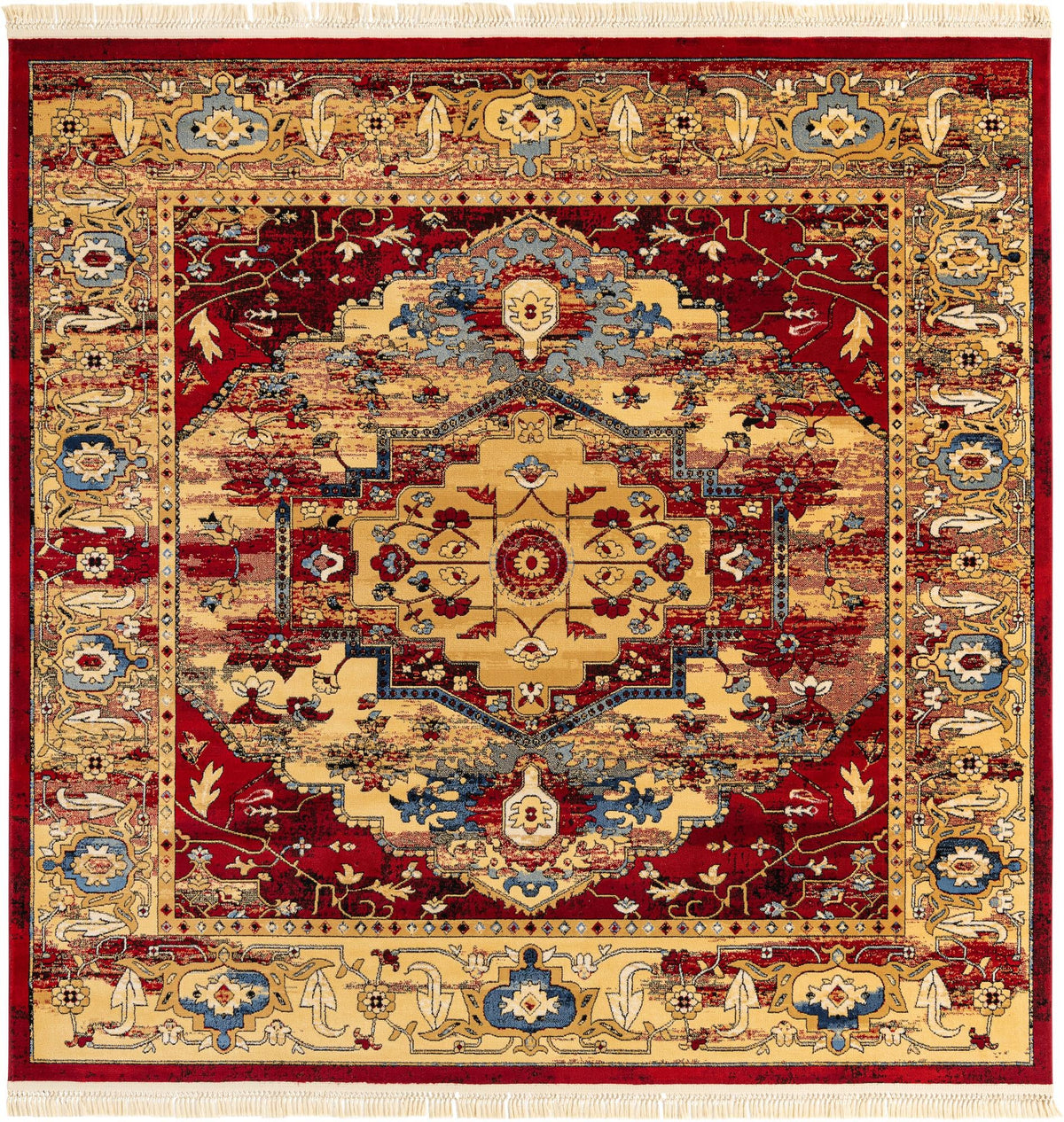 Savannah Elegance Collection Area Rug -  Augusta Square Red  lifestyle 31