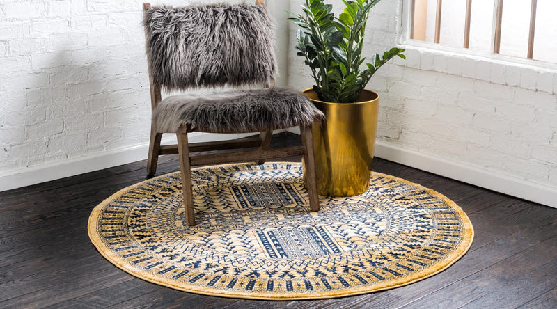 Savannah Elegance Collection Area Rug -  Tybee Round Beige  lifestyle 54