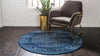 Savannah Elegance Collection Area Rug -  Tybee Round Blue  lifestyle 52