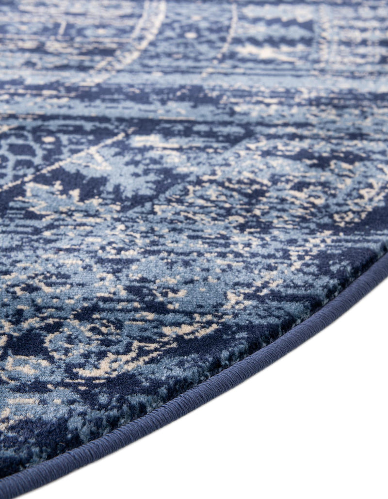 Savannah Elegance Collection Area Rug -  Tybee Round Blue  lifestyle 64