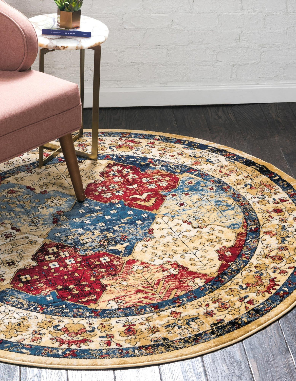 Savannah Elegance Collection Area Rug -  Bluffton Round Multi  lifestyle 15