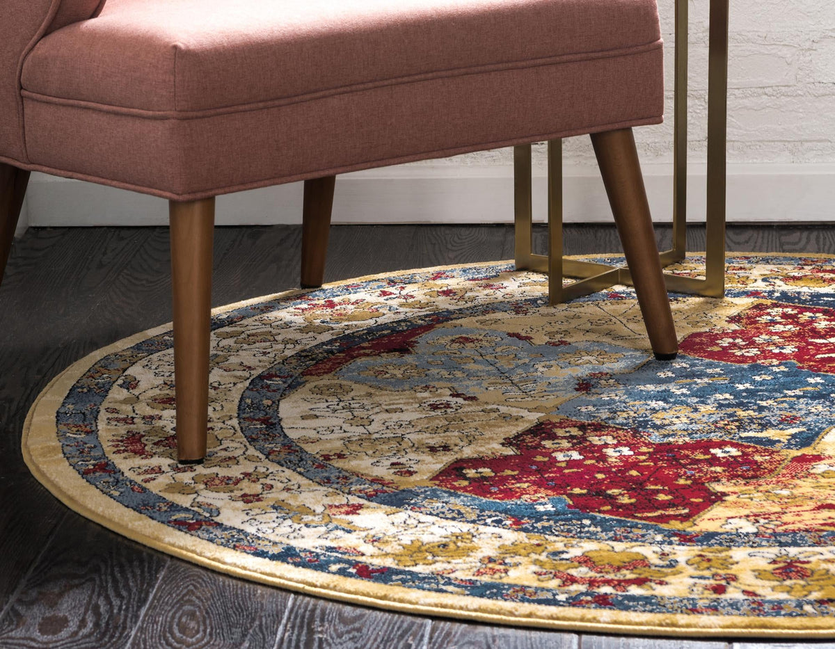 Savannah Elegance Collection Area Rug -  Bluffton Round Multi  lifestyle 18