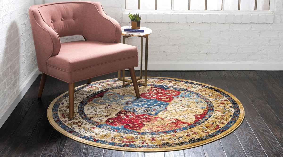 Savannah Elegance Collection Area Rug -  Bluffton Round Multi  lifestyle 21