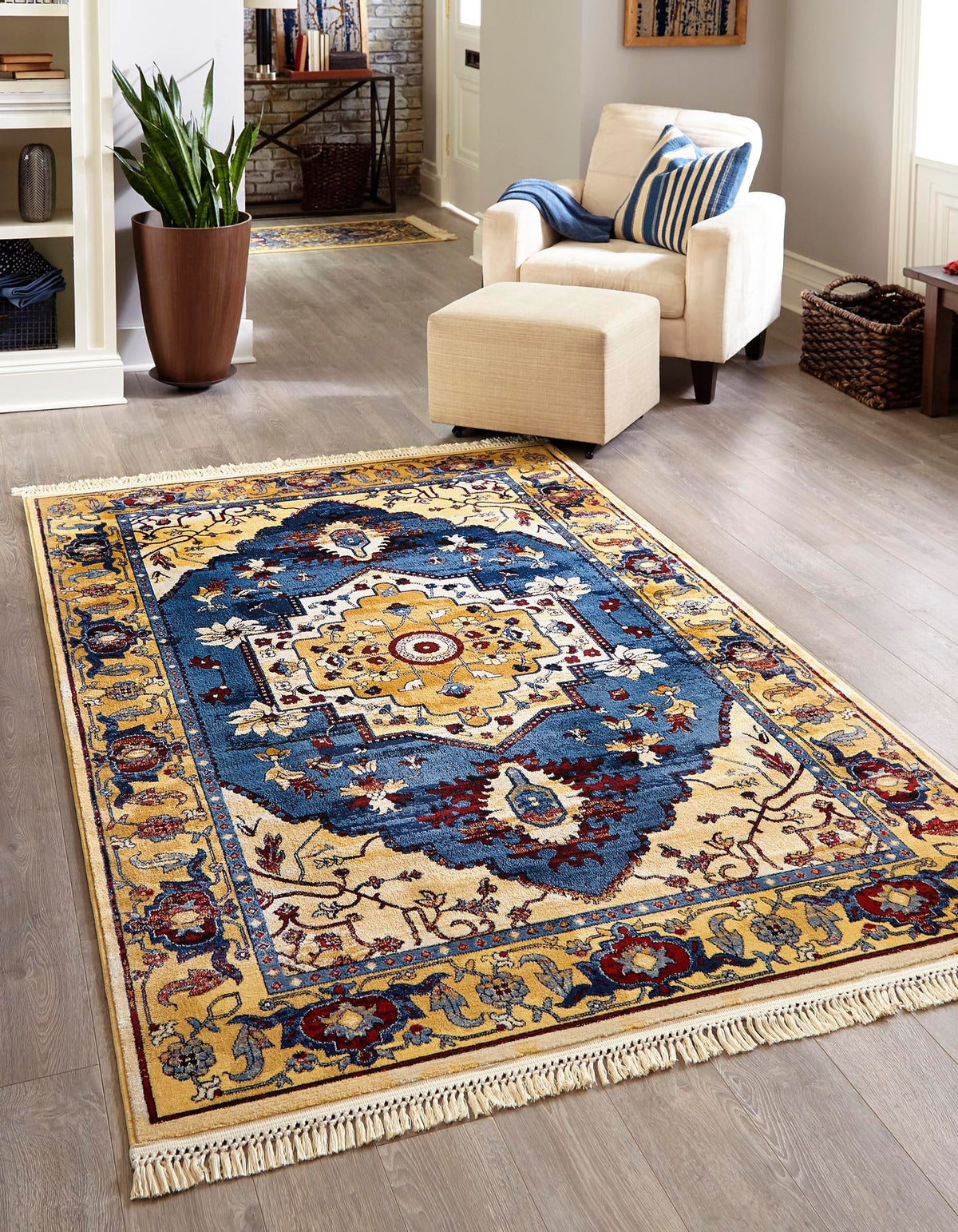 Savannah Elegance Collection Area Rug -  Augusta Rectangle Blue  lifestyle 4