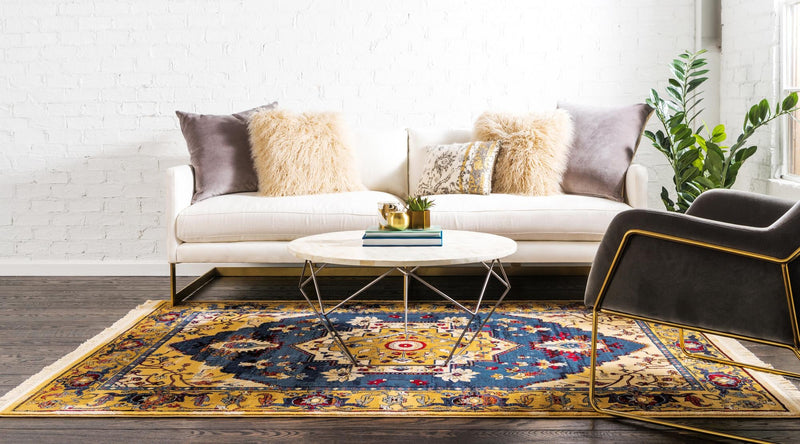 Savannah Elegance Collection Area Rug -  Augusta Rectangle Blue  lifestyle 8