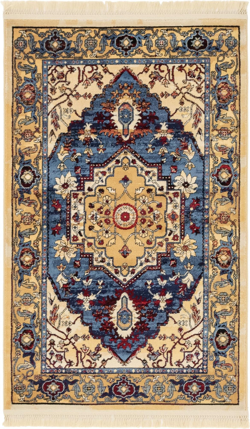 Savannah Elegance Collection Area Rug -  Augusta Rectangle Blue  lifestyle 2
