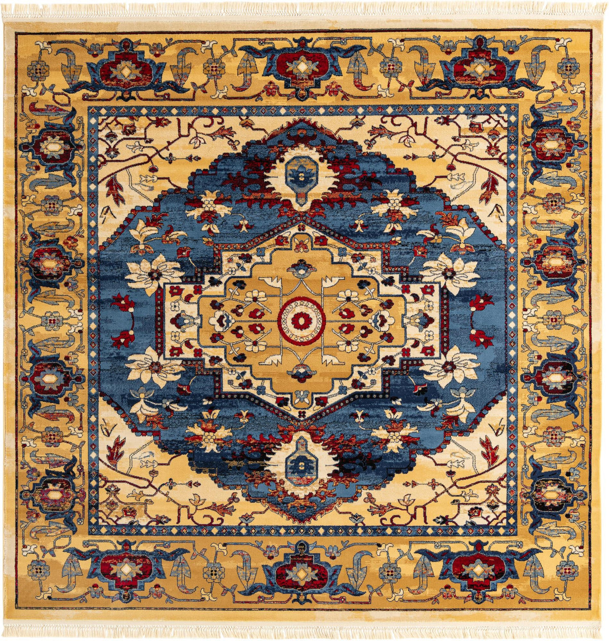 Savannah Elegance Collection Area Rug -  Augusta Square Blue  lifestyle 34