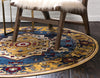 Savannah Elegance Collection Area Rug -  Augusta Round Blue  lifestyle 45