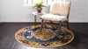 Savannah Elegance Collection Area Rug -  Augusta Round Blue  lifestyle 48
