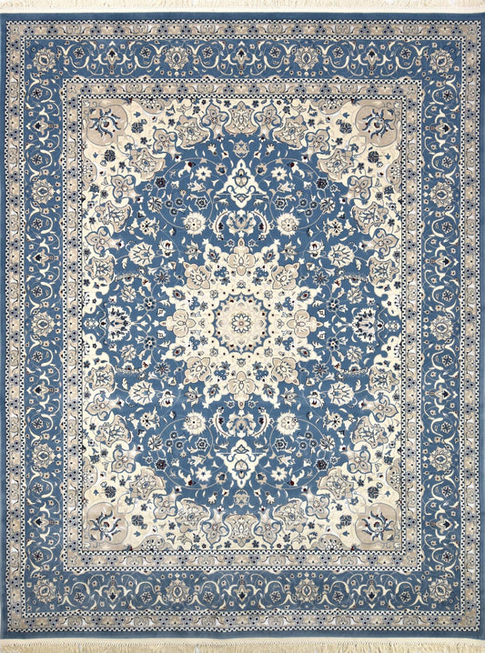 Victorian Elegance Collection Area Rug -  Kensington Rectangle Light Blue Main