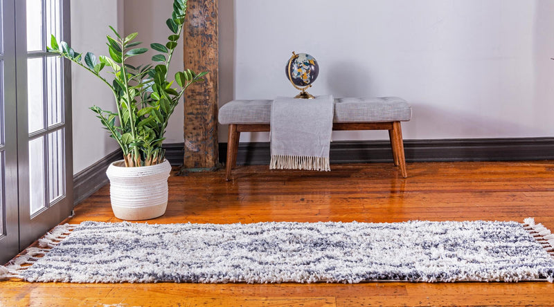 Cozy Cove Shag Collection Area Rug -  Seabreeze Runner Gray  lifestyle 60