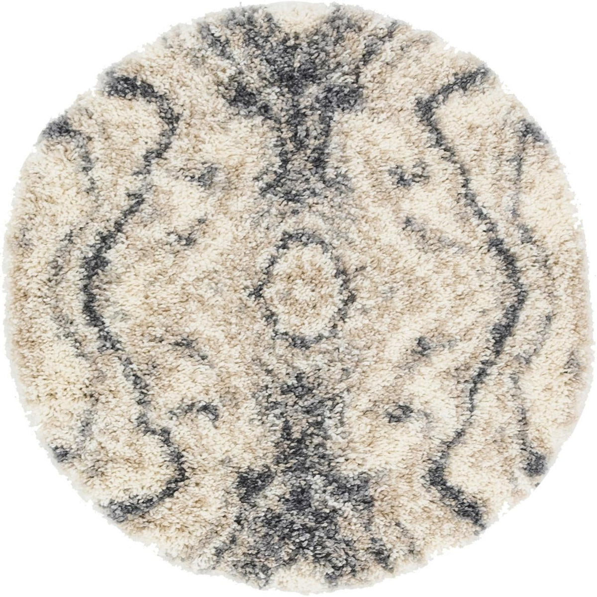 Cozy Cove Shag Collection Area Rug -  Seabreeze Round Gray  lifestyle 76