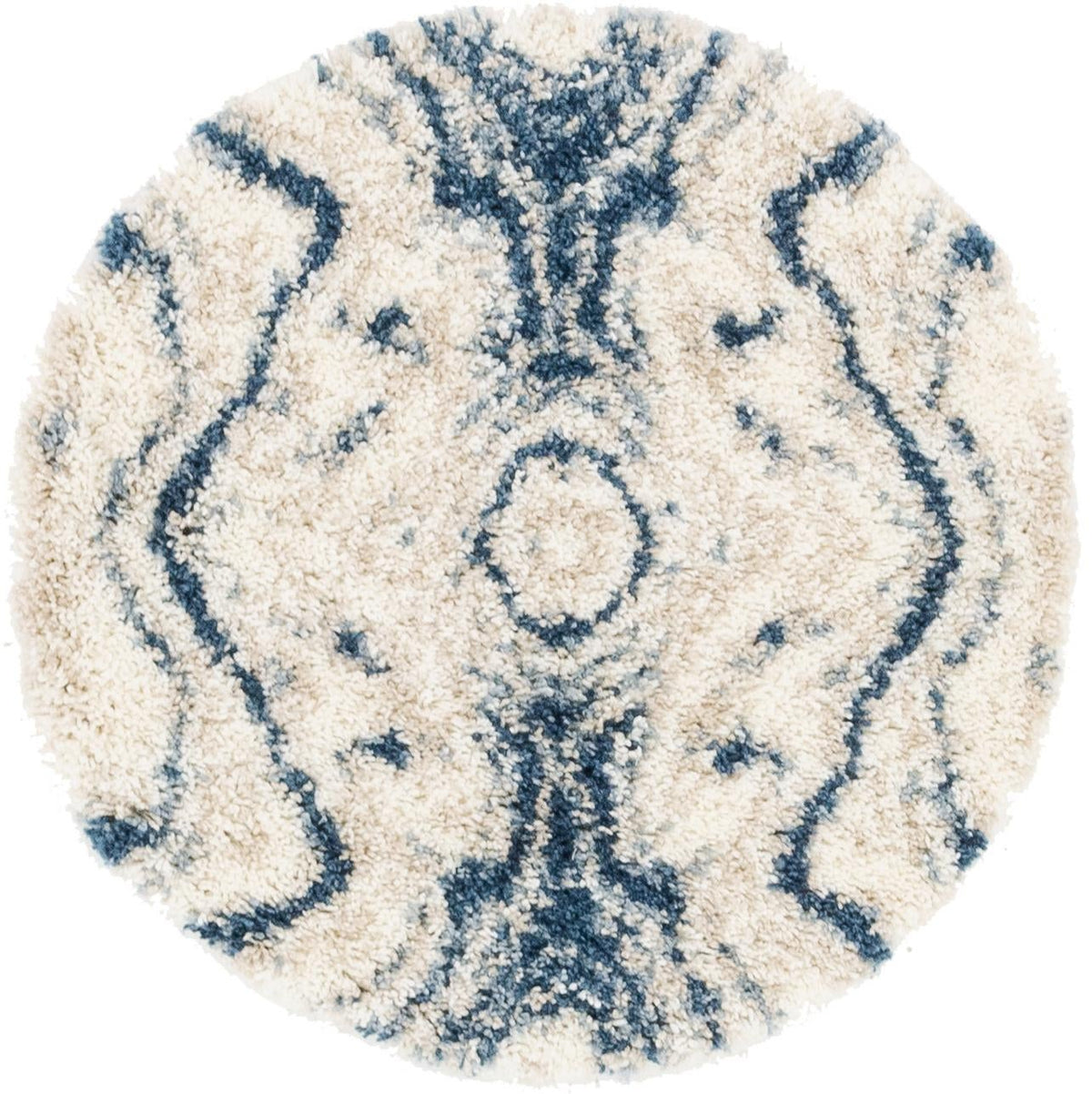 Cozy Cove Shag Collection Area Rug -  Seabreeze Round Blue  lifestyle 22
