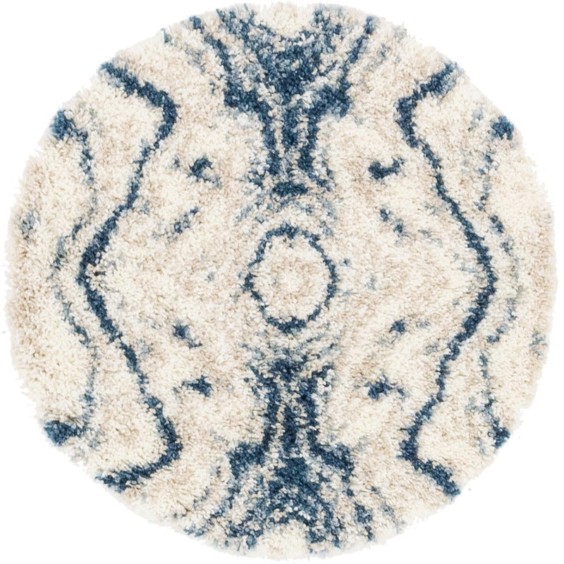 Cozy Cove Shag Collection Area Rug -  Seabreeze Round Blue  lifestyle 22