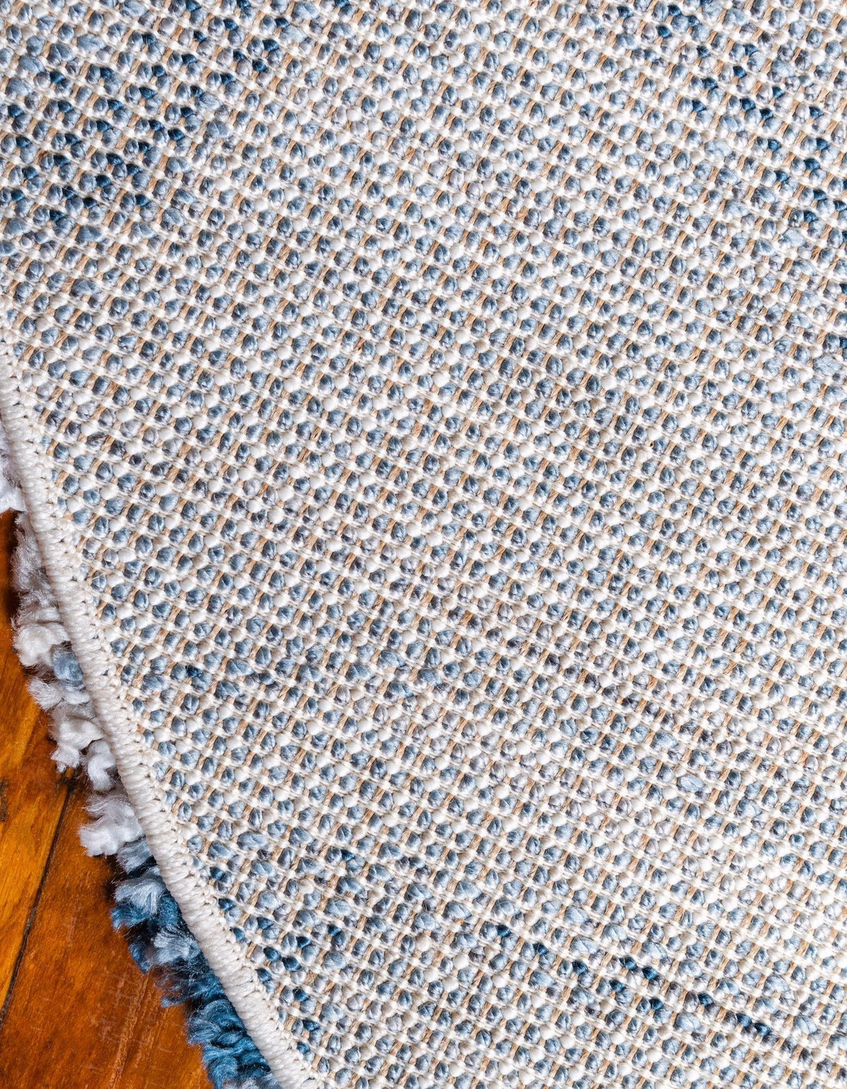 Cozy Cove Shag Collection Area Rug -  Seabreeze Round Blue  lifestyle 85