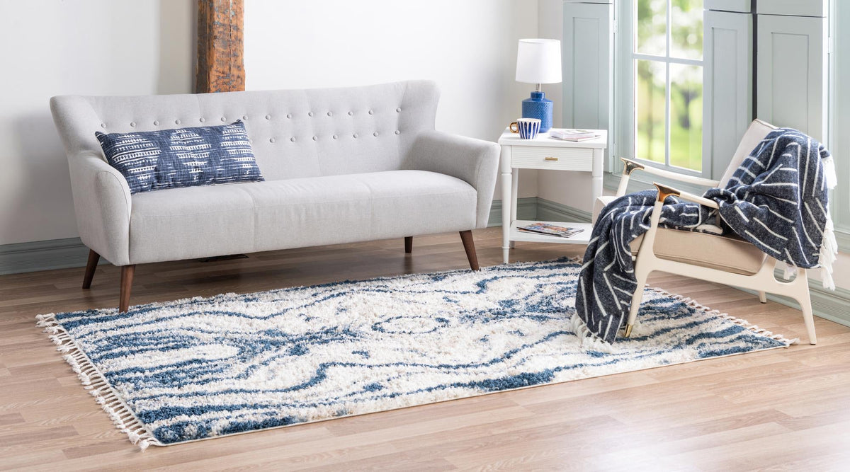 Cozy Cove Shag Collection Area Rug -  Seabreeze Rectangle Blue  lifestyle 5