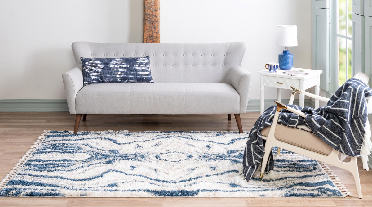 Cozy Cove Shag Collection Area Rug -  Seabreeze Rectangle Blue  lifestyle 7
