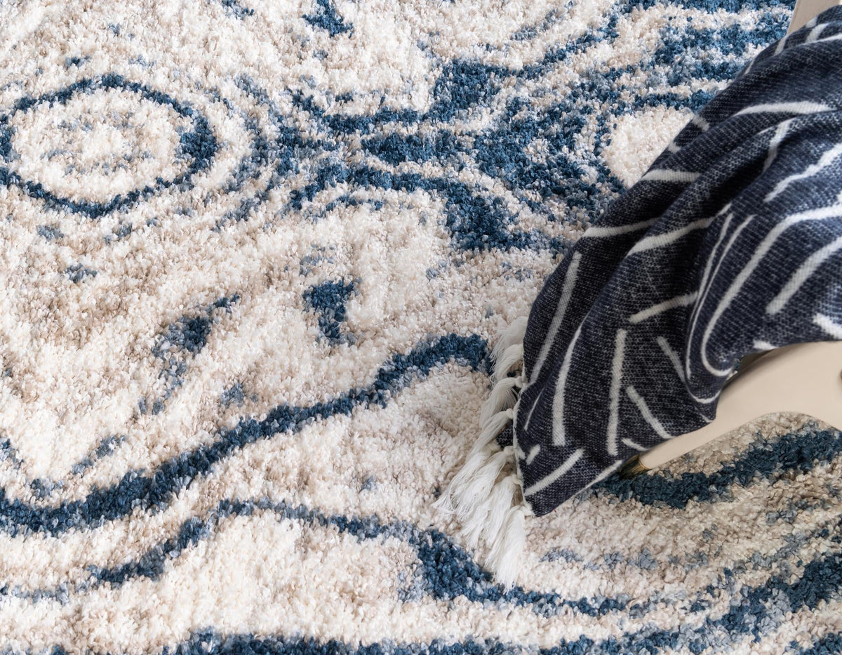 Cozy Cove Shag Collection Area Rug -  Seabreeze Rectangle Blue  lifestyle 10