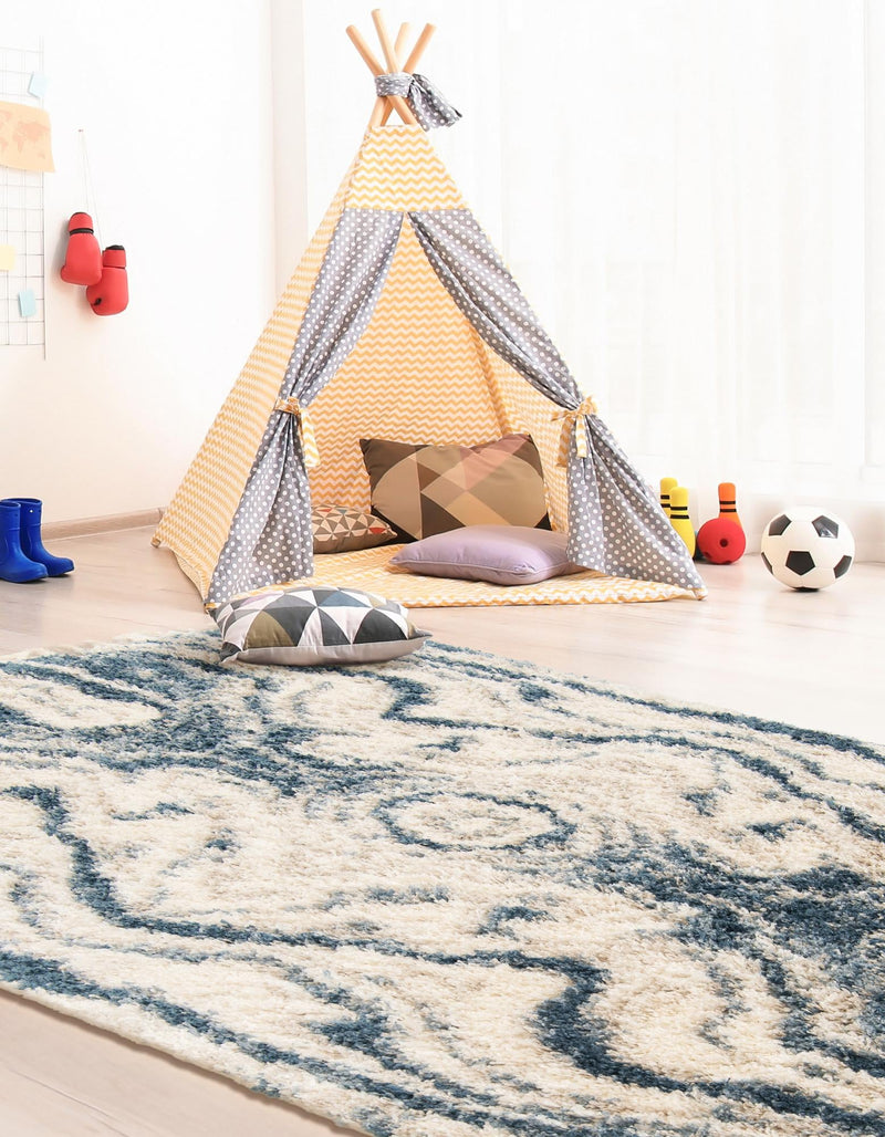 Cozy Cove Shag Collection Area Rug -  Seabreeze Rectangle Blue  lifestyle 20