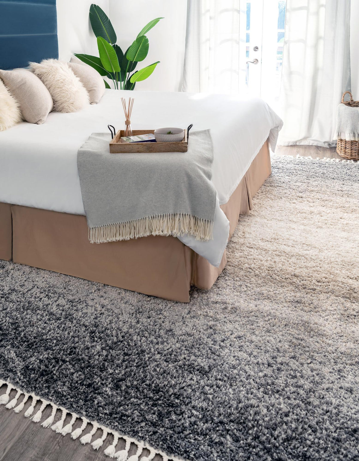 Cozy Cove Shag Collection Area Rug -  Lagoon Rectangle Gray  lifestyle 6