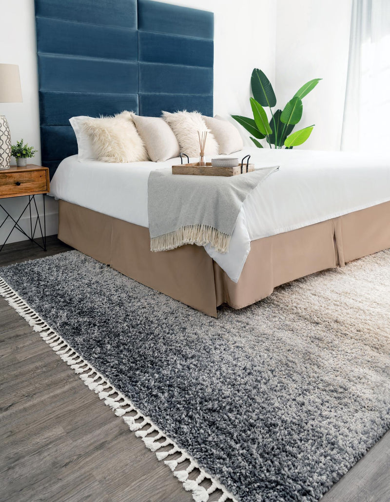 Cozy Cove Shag Collection Area Rug -  Lagoon Rectangle Gray  lifestyle 8