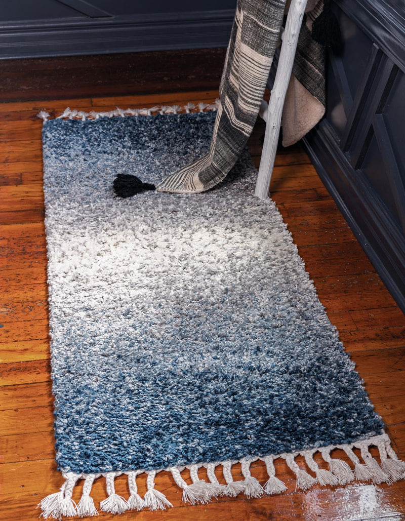 Cozy Cove Shag Collection Area Rug -  Lagoon Runner Blue  lifestyle 29