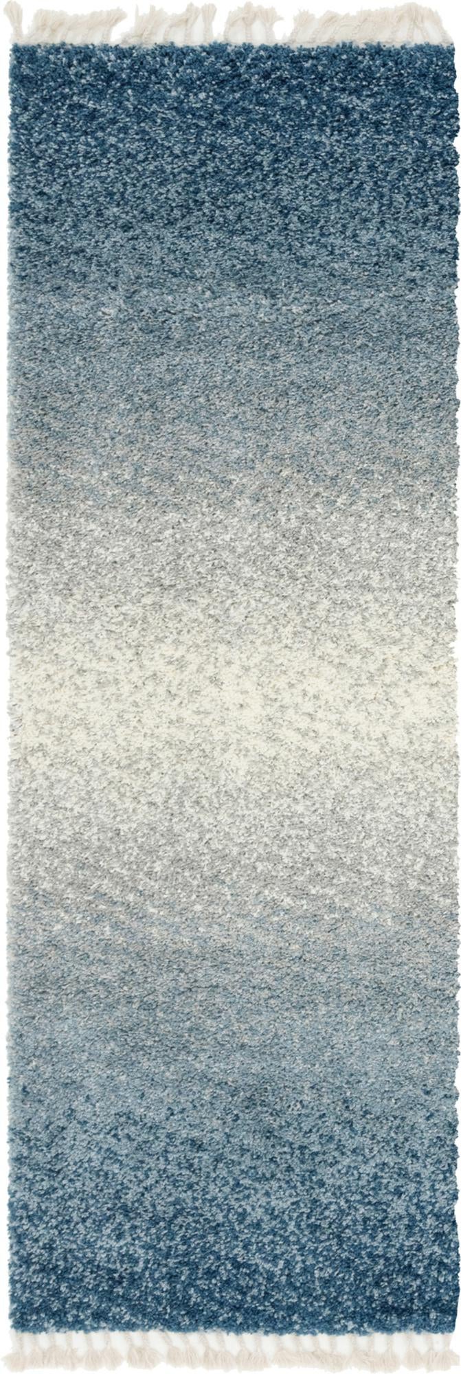 Cozy Cove Shag Collection Area Rug -  Lagoon Runner Blue  lifestyle 25