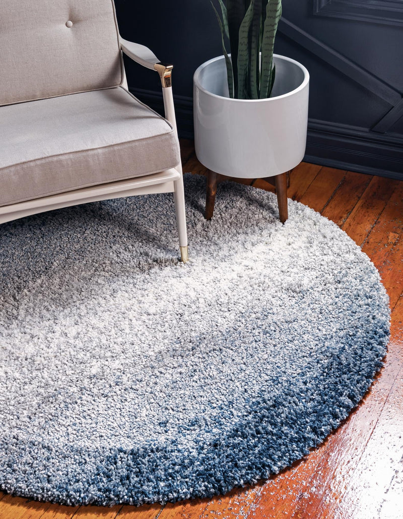 Cozy Cove Shag Collection Area Rug -  Lagoon Round Blue  lifestyle 30