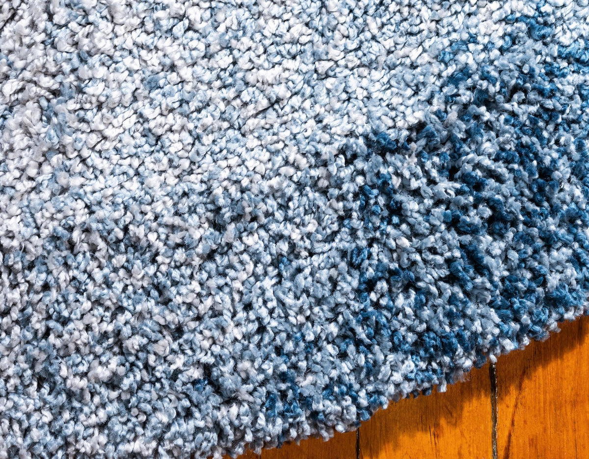 Cozy Cove Shag Collection Area Rug -  Lagoon Round Blue  lifestyle 81