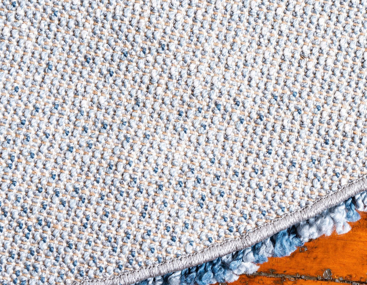 Cozy Cove Shag Collection Area Rug -  Lagoon Round Blue  lifestyle 83