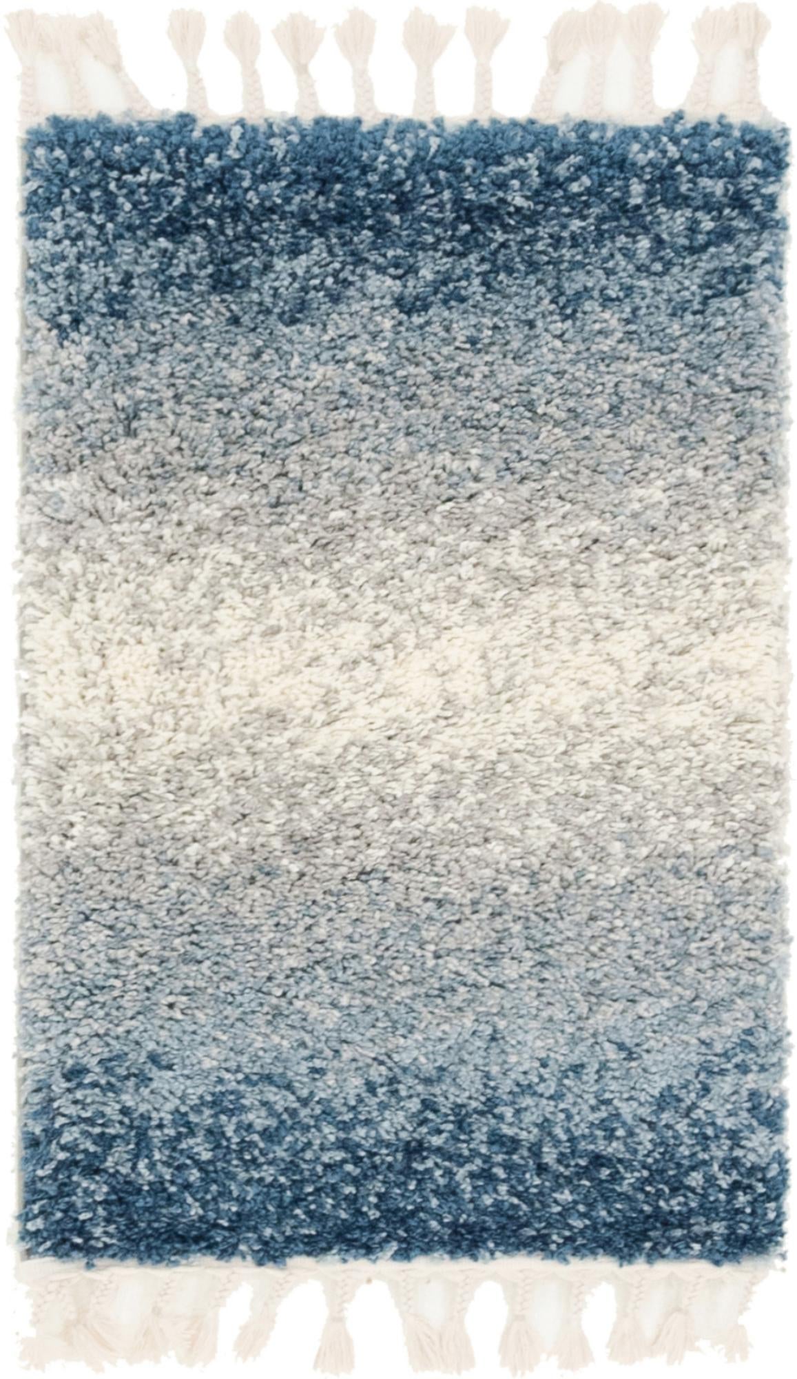 Cozy Cove Shag Collection Area Rug -  Lagoon Rectangle Blue Main