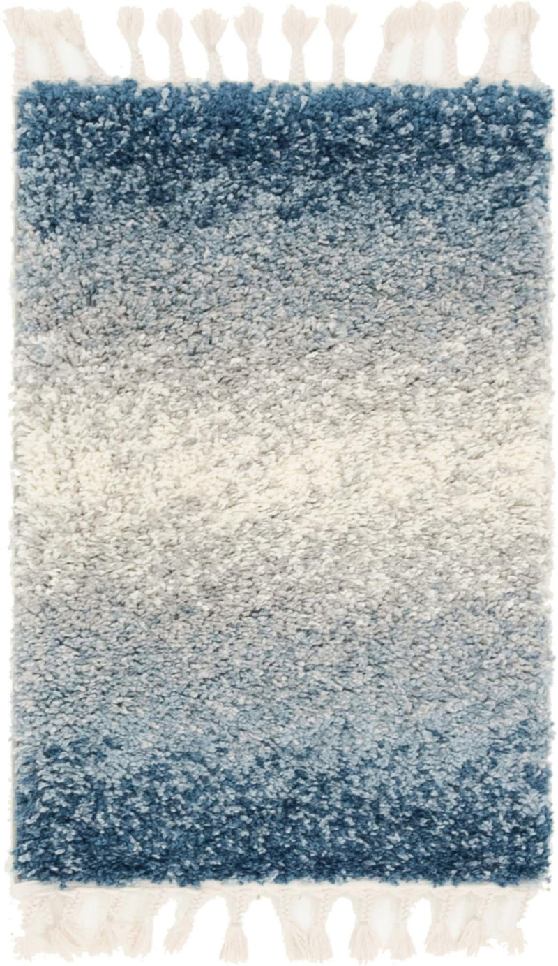 Cozy Cove Shag Collection Area Rug -  Lagoon Rectangle Blue Main