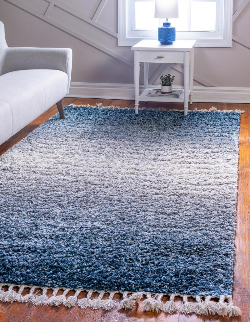 Cozy Cove Shag Collection Area Rug -  Lagoon Rectangle Blue  lifestyle 3