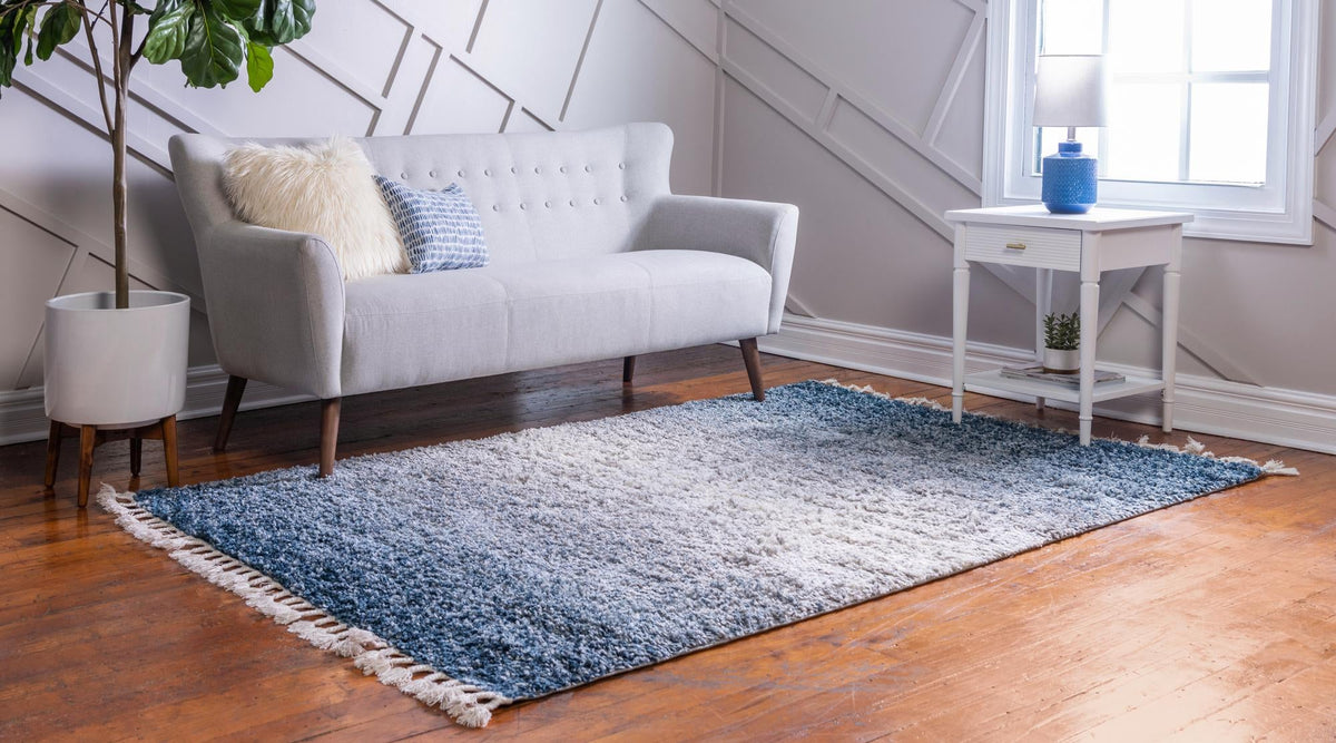 Cozy Cove Shag Collection Area Rug -  Lagoon Rectangle Blue  lifestyle 5