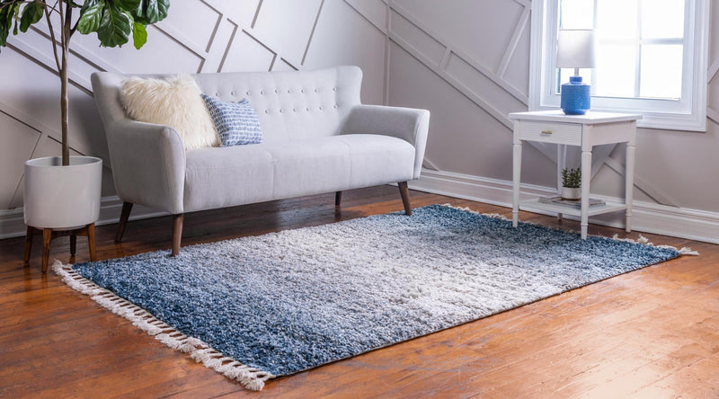 Cozy Cove Shag Collection Area Rug -  Lagoon Rectangle Blue  lifestyle 5