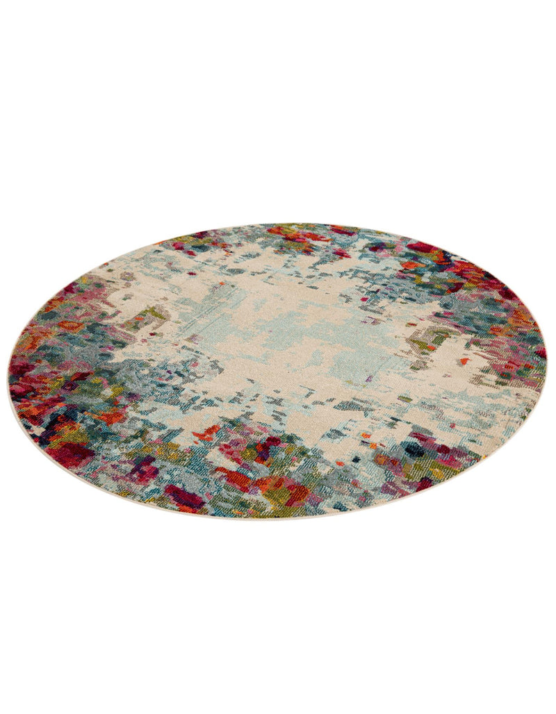 Chromatic Oasis Collection Area Rug -  Blush Round Multi  lifestyle 25