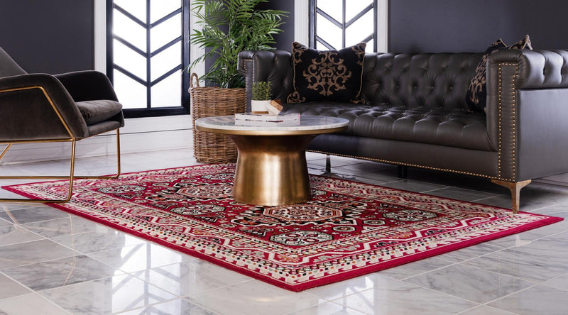Kashkai Retreat Collection Area Rug - Shiraz Rectangle Red  lifestyle 5