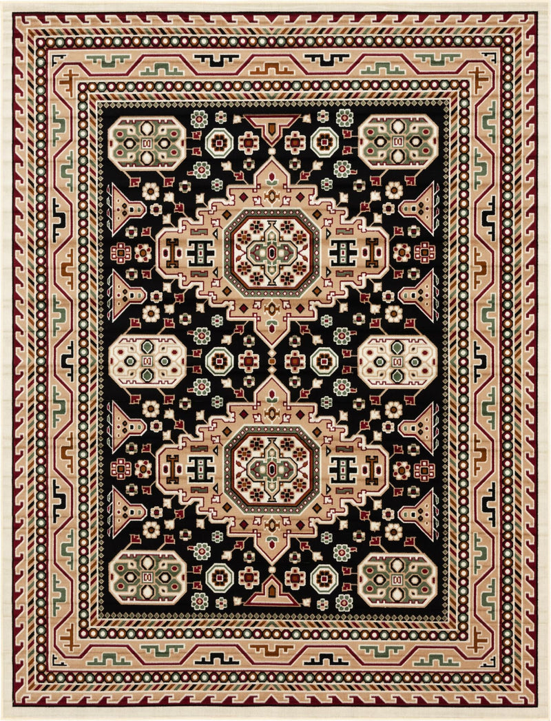 Kashkai Retreat Collection Area Rug - Shiraz Rectangle Black  lifestyle 3