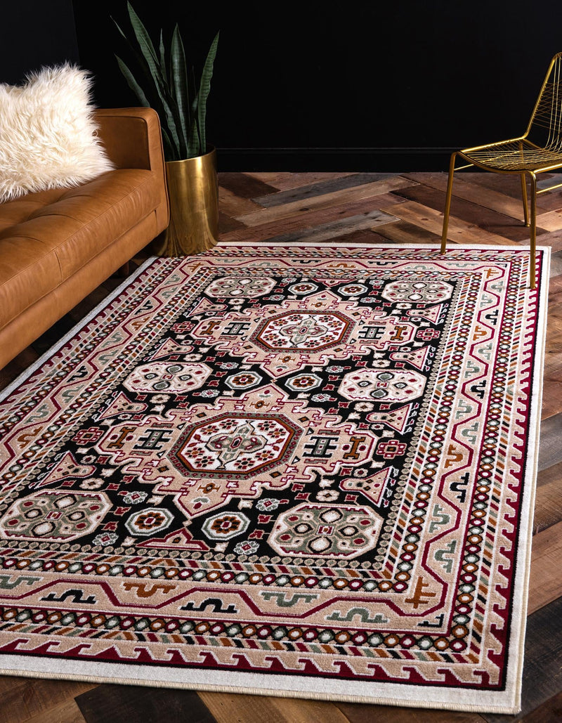 Kashkai Retreat Collection Area Rug - Shiraz Rectangle Black  lifestyle 5