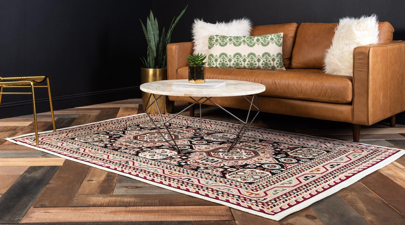 Kashkai Retreat Collection Area Rug - Shiraz Rectangle Black  lifestyle 10
