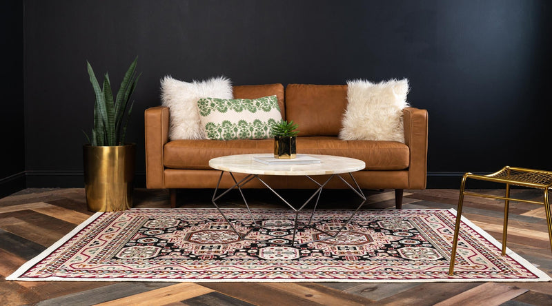Kashkai Retreat Collection Area Rug - Shiraz Rectangle Black  lifestyle 15