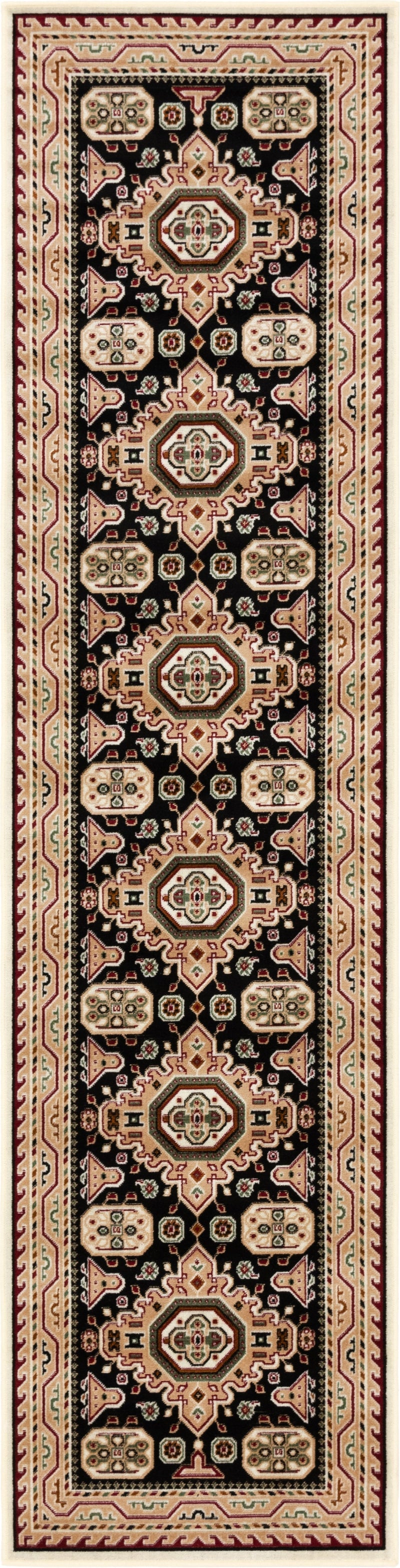 Kashkai Retreat Collection Area Rug - Shiraz Runner Black  lifestyle 52