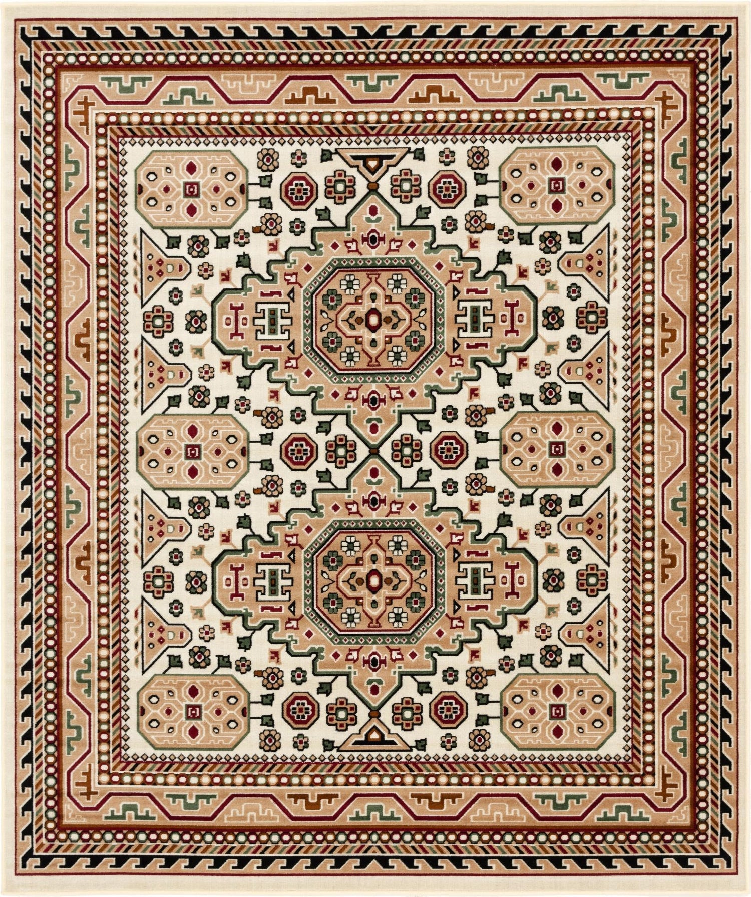 Kashkai Retreat Collection Area Rug - Shiraz Rectangle Ivory  lifestyle 2