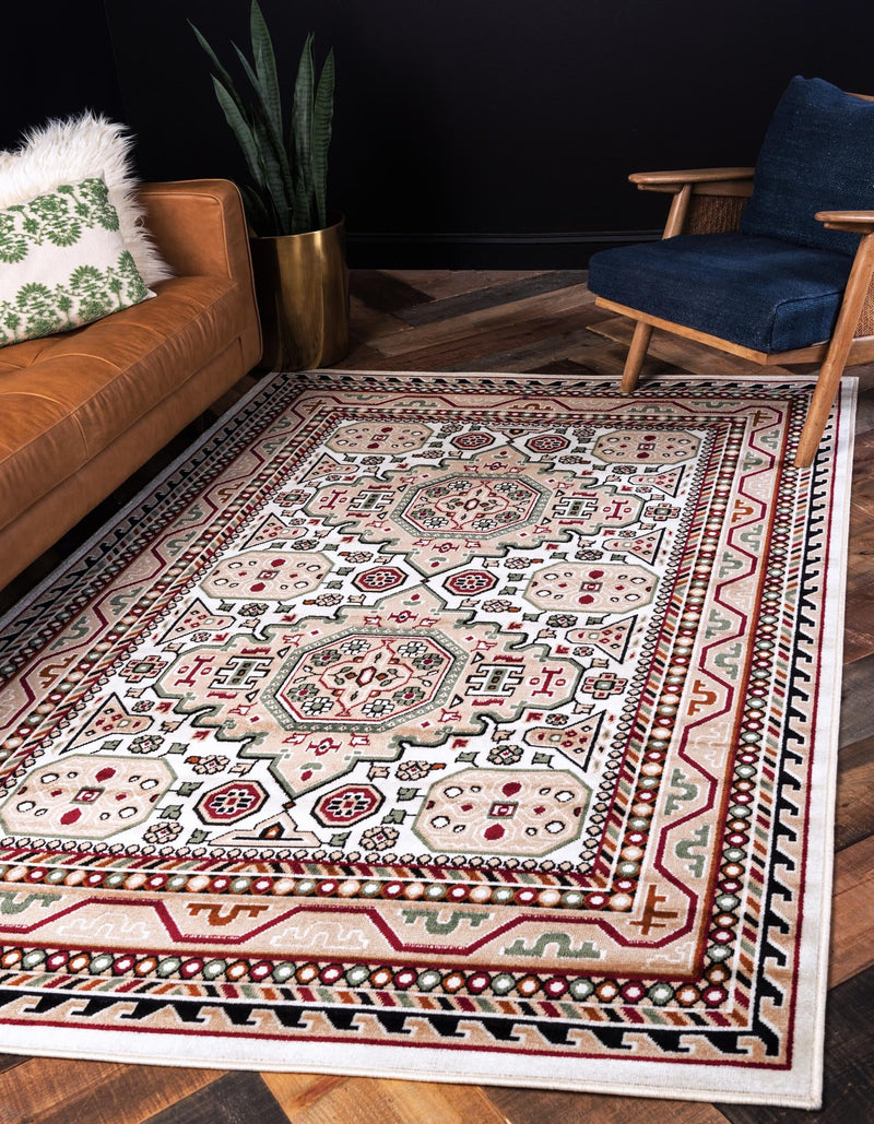 Kashkai Retreat Collection Area Rug - Shiraz Rectangle Ivory  lifestyle 4
